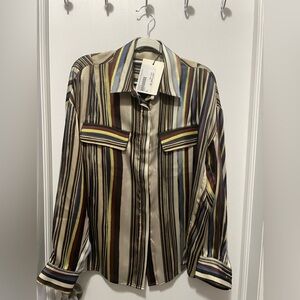 New With Tag Siedres Monina Striped Oversized Shirt Size 34